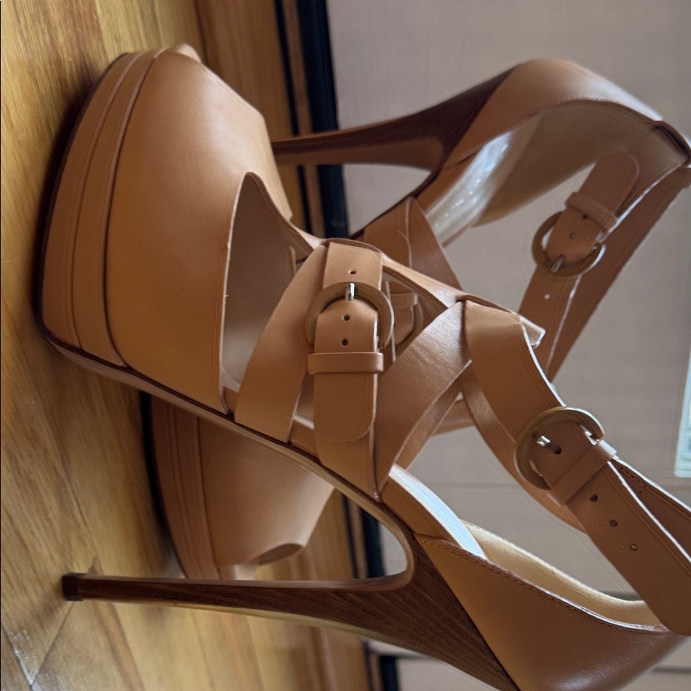 Casadei Tan Strappy Heels